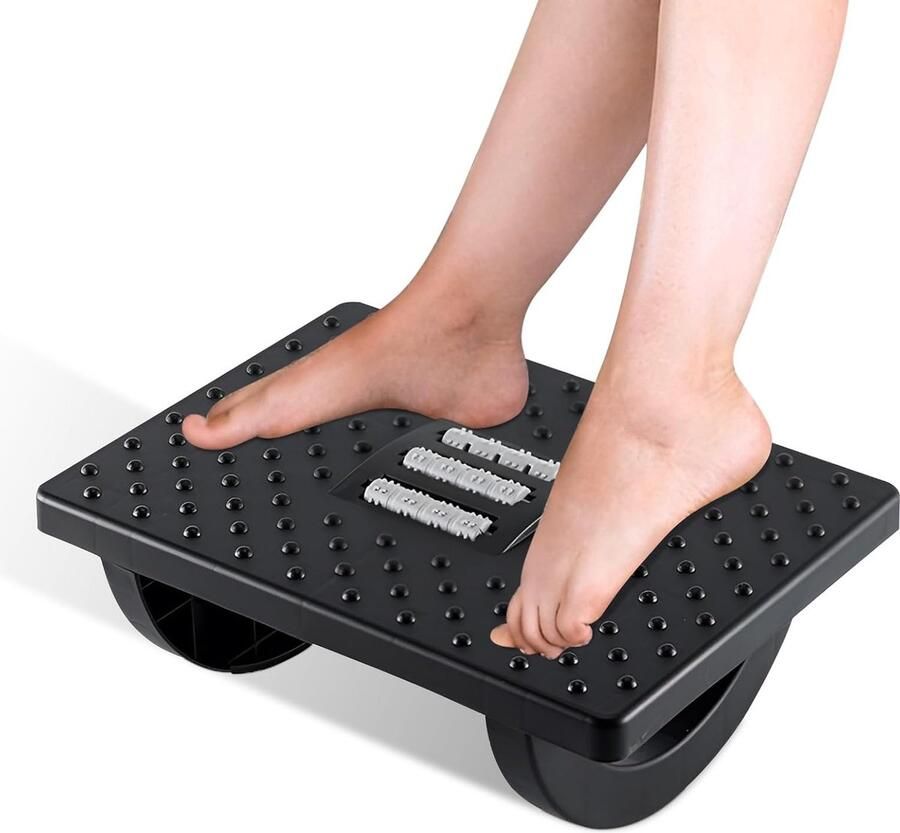 Luvetrex Ergonomische Verstelbare Voetensteun met Massagefunctie voor Thuis Kantoor en Reizen