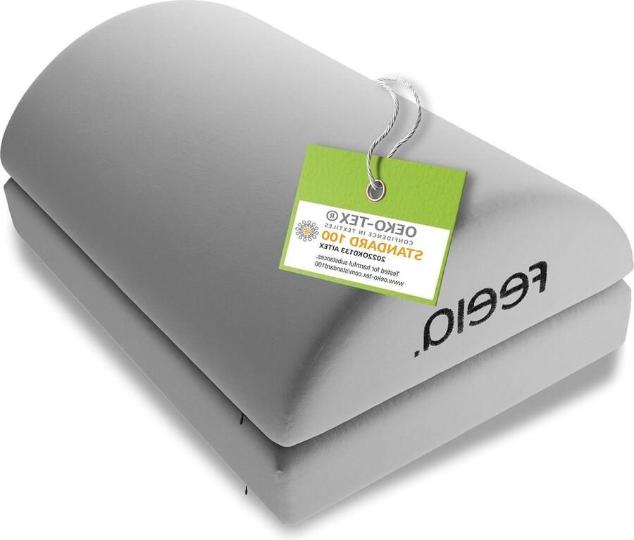 Ergonomische voetensteun in hoogte verstelbaar bureau & kantoor te gebruiken als voetenbank voetbank of voetsteun zilverkleurig