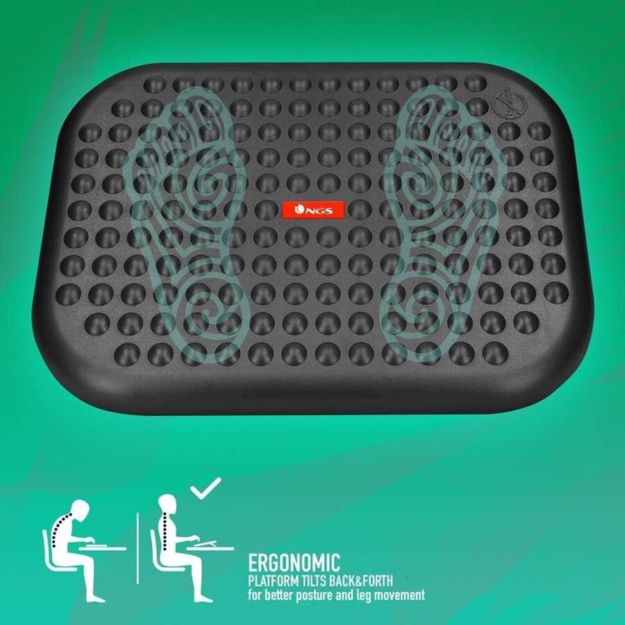 Ergonomische voetensteun in hoogte verstelbaar met helling van 0 tot 15 graden en antislip basis