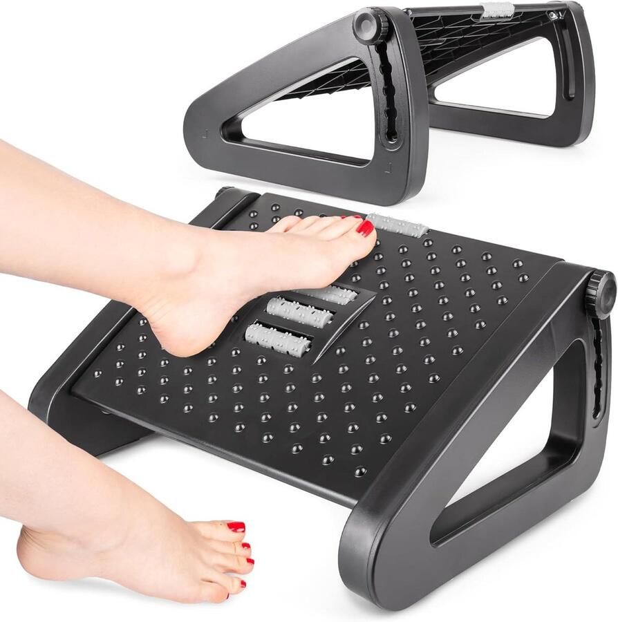 Ergonomische voetensteun met massage in hoogte verstelbaar voor kantoor en thuis voetenbank Footrest