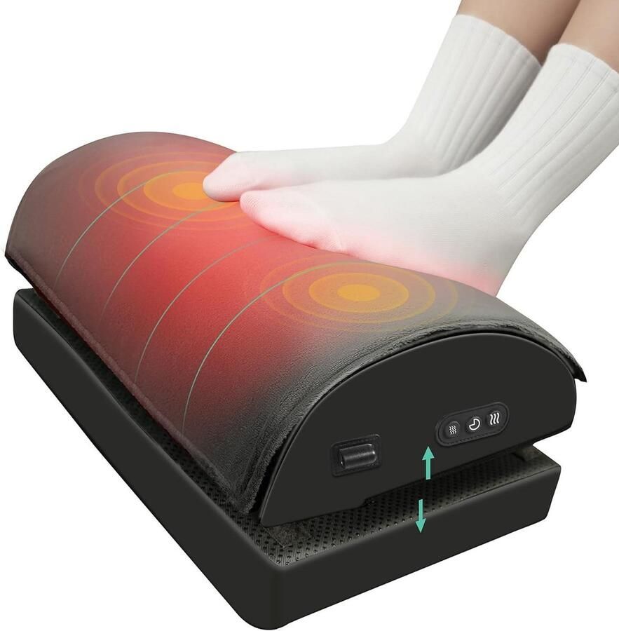 Ergonomische voetsteun bureau met warmte trillingsmassage en voetenwarmer voor thuis of op kantoor