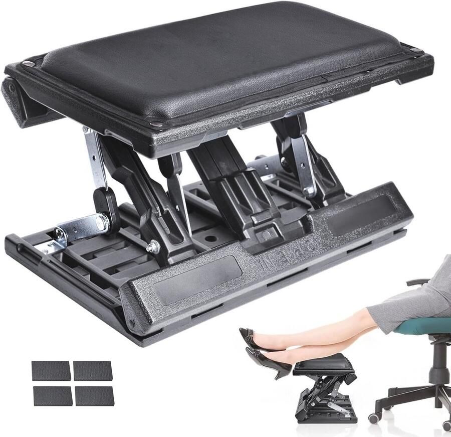 Ergonomische Voetsteun Bureau met Traploze Verstelling en Massagefunctie