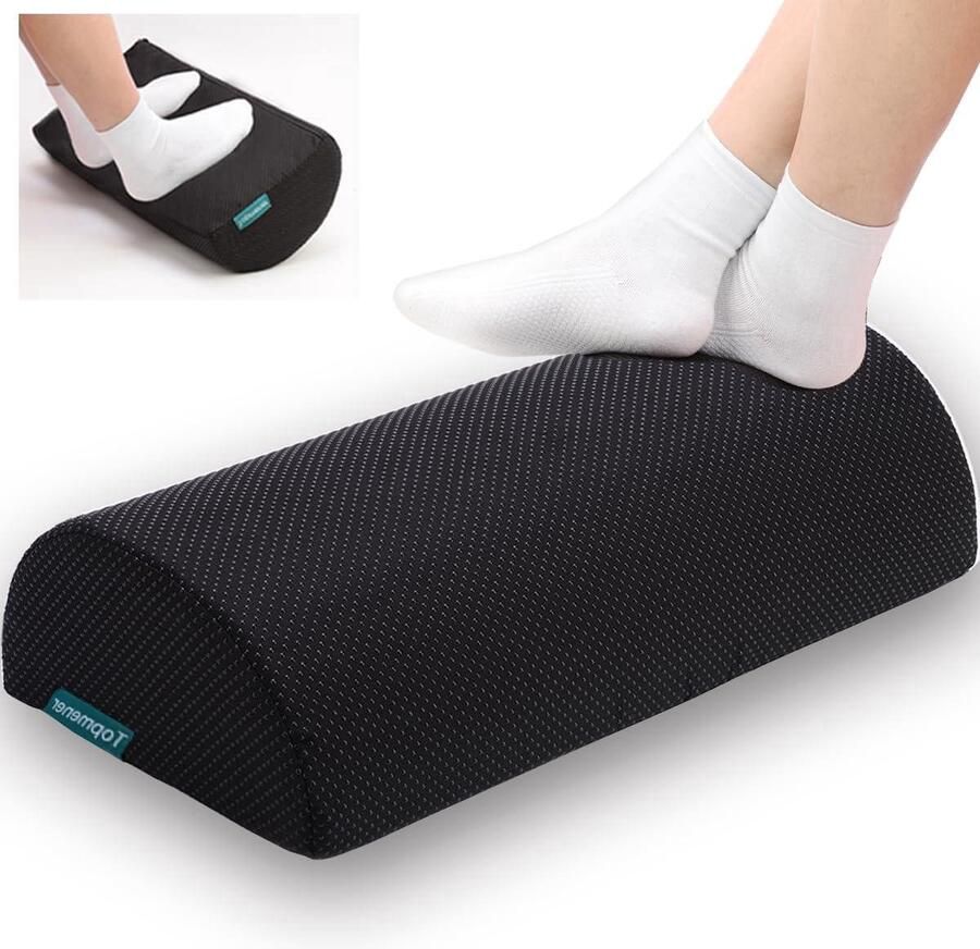 Ergonomische voetsteun kussen met massage stippen verlicht been en knie 1 stuk zwart wasbare dekking