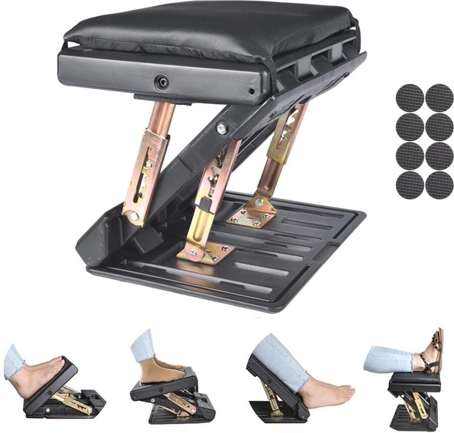 Ergonomische Voetsteun voor Bureau Hoogte Verstelbaar & Opvouwbaar