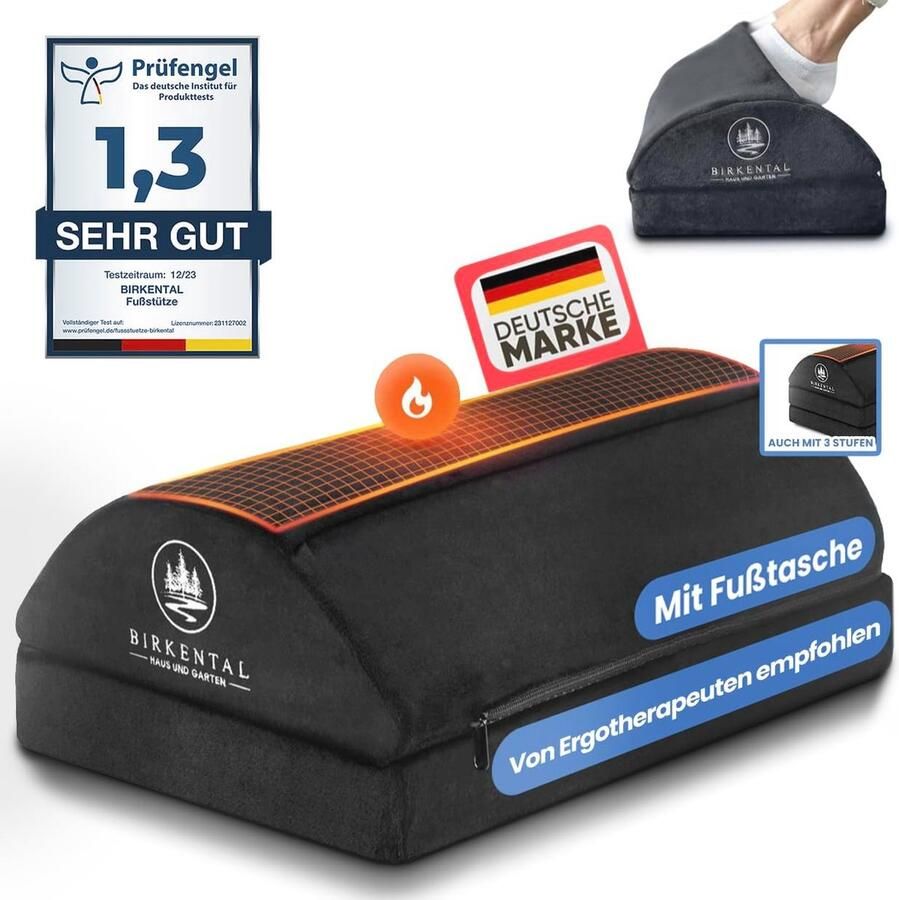 Ergonomische Voetsteun voor Bureau Hoogte Verstelbaar met Antislip en Pluizige Voetenzak voor Optimale Comfort