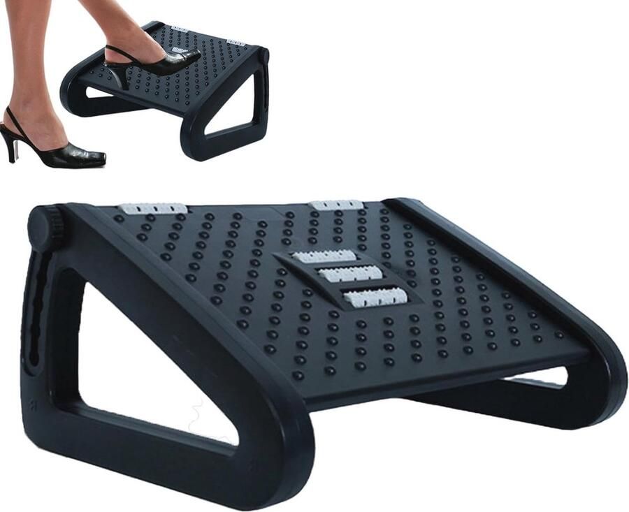Ergonomische Voetsteun voor Onder Bureau 6 Hoogte verstelbare Model met Massagerol voor Perfecte Ontspanning
