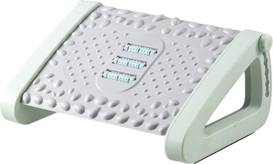 Ergonomische Voetsteun voor Onder Bureau Draagbare Voetrust met Massagerollen voor Thuis en Kantoor (Groen)