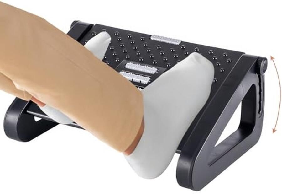 Ergonomische Voetsteun voor Onder Bureau met 6 Verstelbare Hoogtes en Massagetextuur