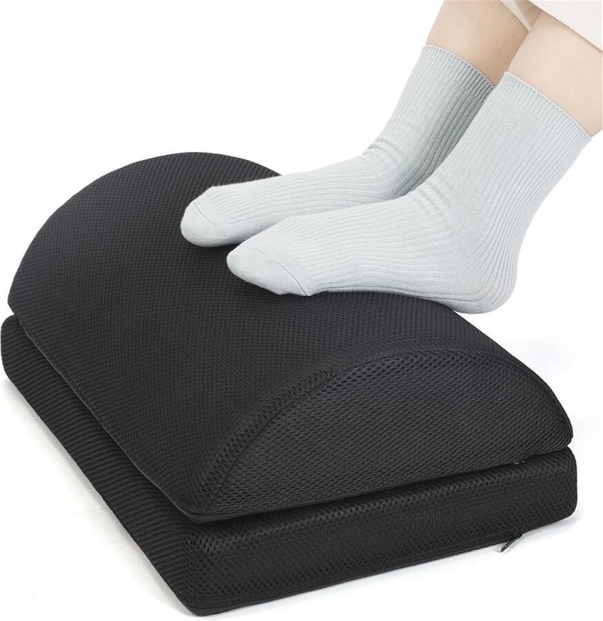 Ergonomische Voetsteun voor Onder Bureau Verstelbare Dubbele Laag Voetenbank voor Kantoor