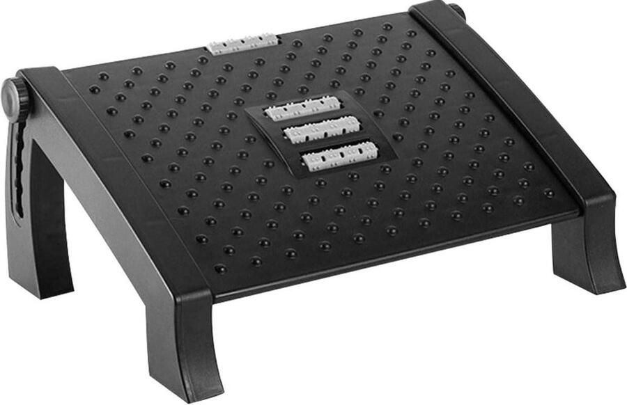 Ergonomische voetsteun voor onder bureau Verstelbare voetsteun met massagefunctie 6 hoogteposities Zwart