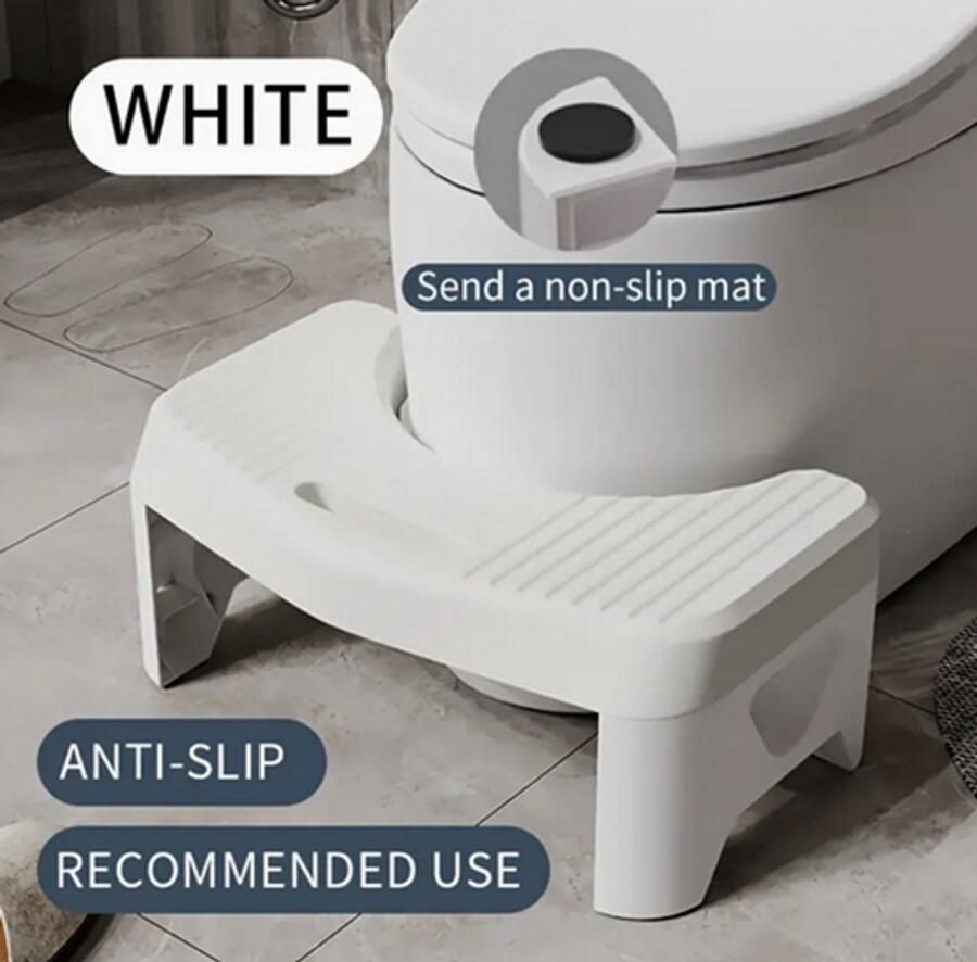 Ergonomische WC Kruk – Verdikte Toiletkruk met Voetsteun Comfortabel & Hygiënisch