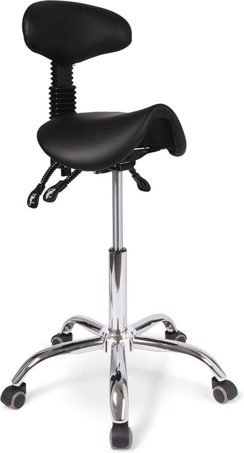 Ergonomische Zadelkruk met Rugleuning en Kantelbare Zitting Hoge Versie