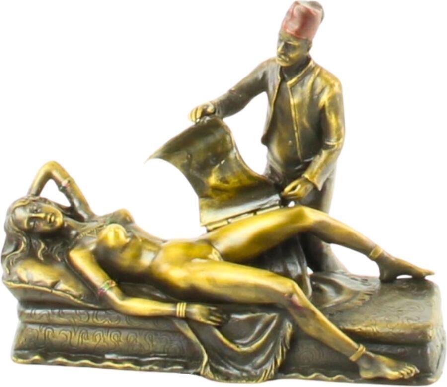 Erotisch Bronzen Beeld van een Naakte Vrouw Hoge Kwaliteit Gesigneerd Kunst Sculptuur Liggende Dame Ontbloot Brons Beeldje Romantisch Kunstwerk Figuur op Bank