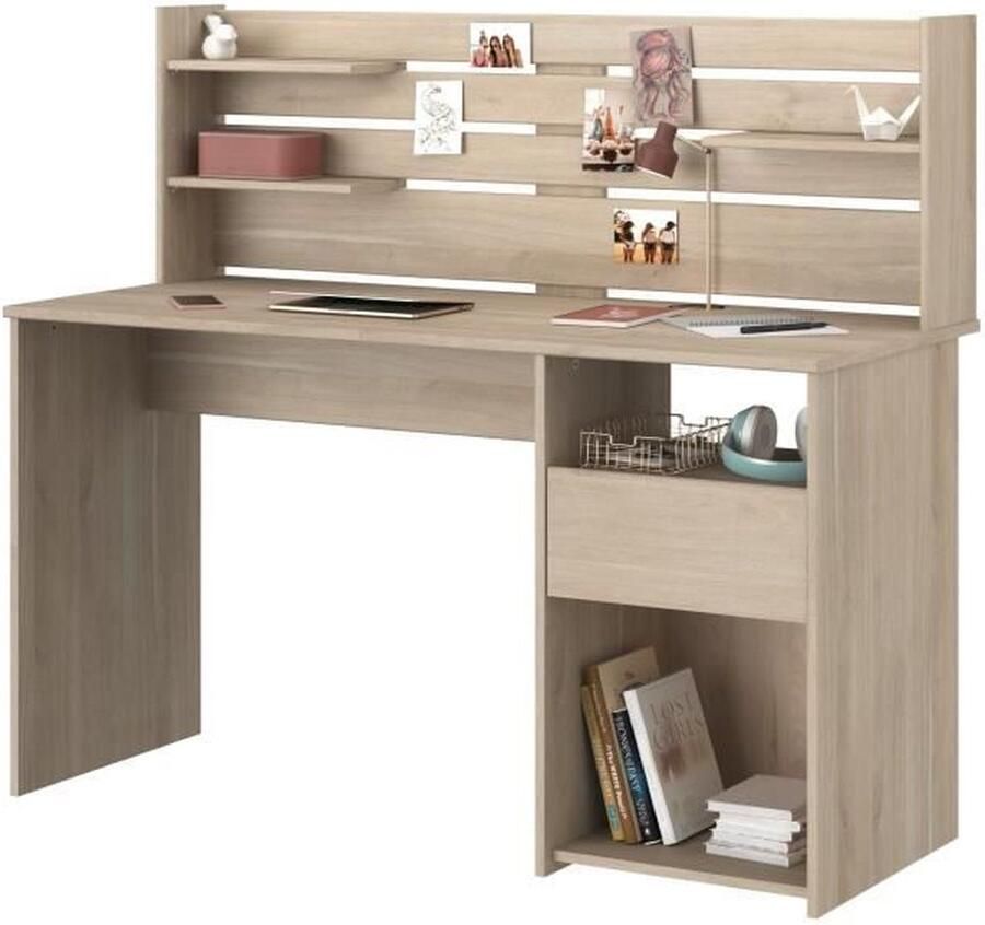 ESCALE bureau met verlengstuk Eiken decor L 138 x D 60 x H 120 cm PARISOT