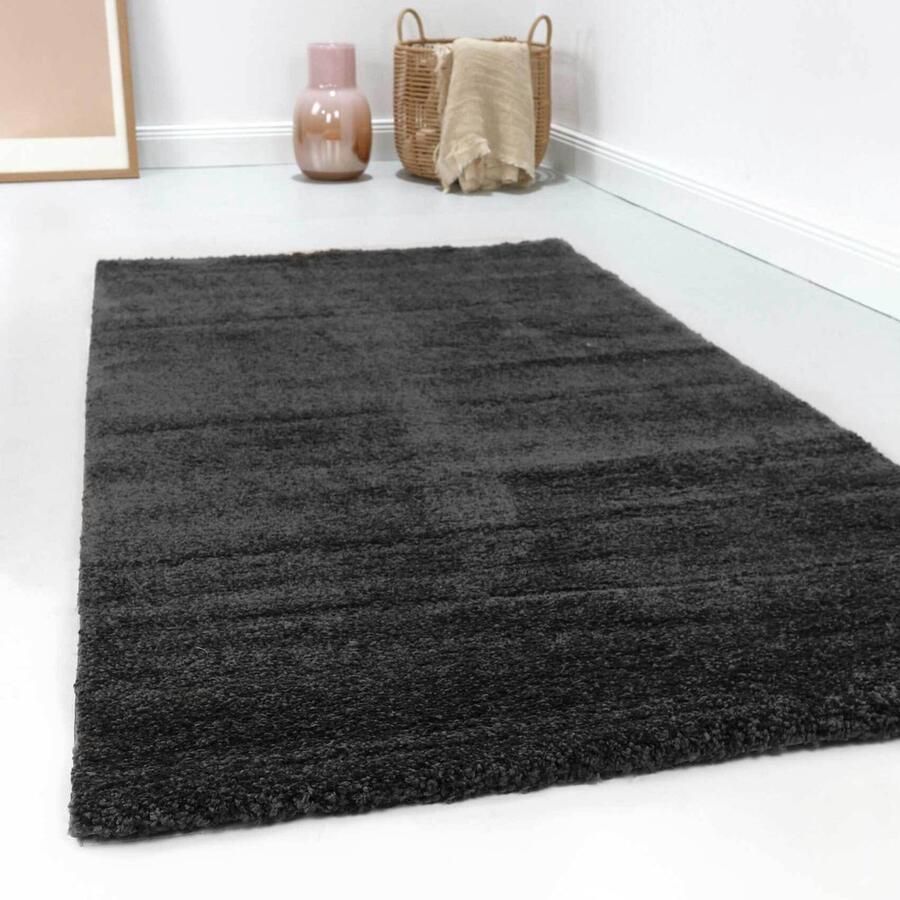 Esprit California Laagpolig vloerkleed 160x225 cm antraciet