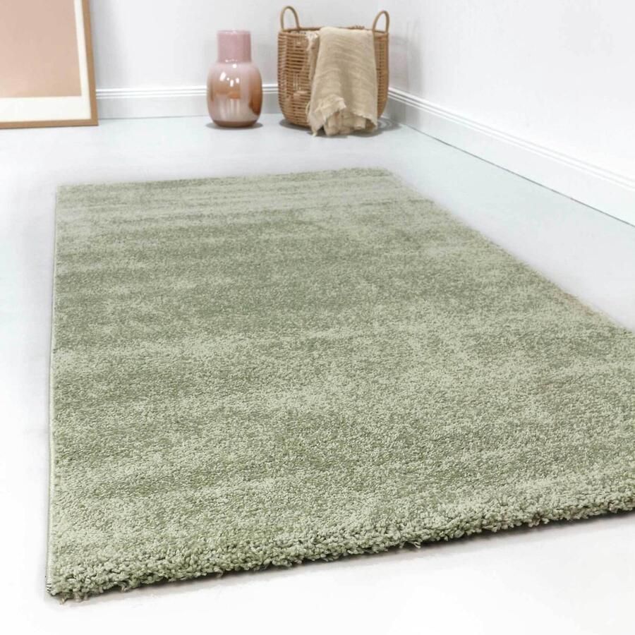 Esprit California Laagpolig vloerkleed muntgroen 160x225 cm