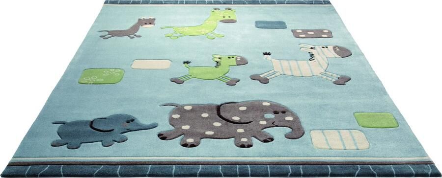 Esprit Lucky Zoo Kinder vloerkleed 70x140 cm blauw