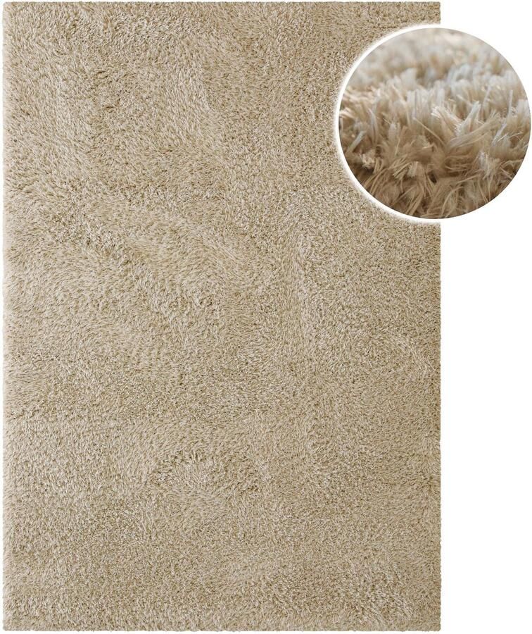 Esprit Yogi Hoogpolig vloerkleed 120x170 cm beige zand
