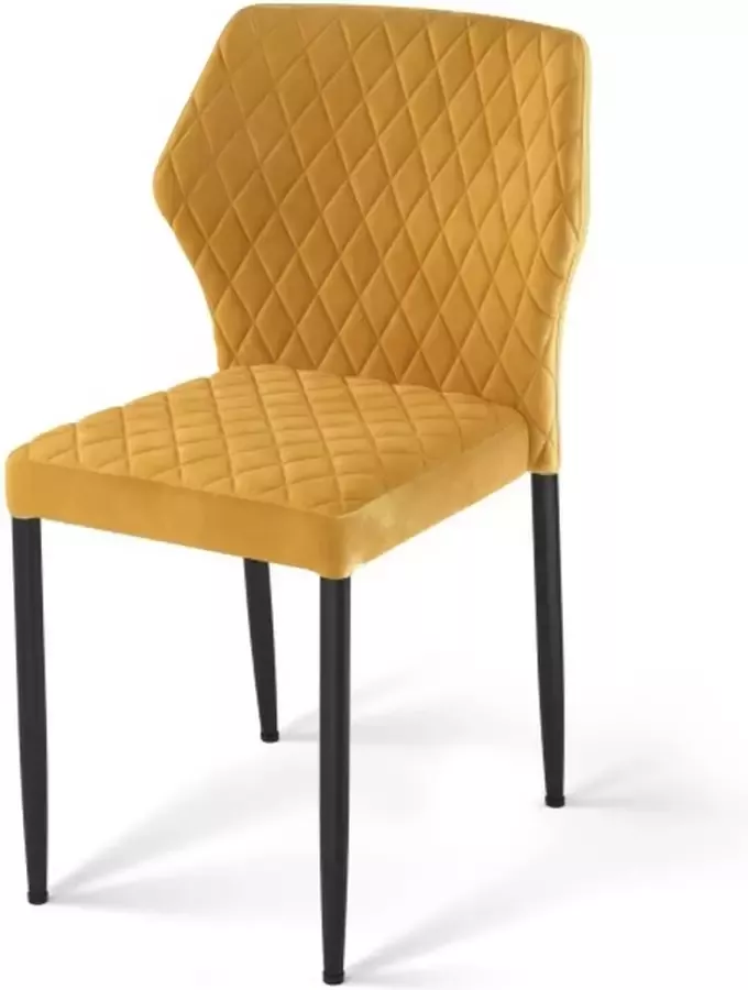 Huismerk Essentials Louis stapelstoel geel set van 4 kunstleder bekleed brandvertragend 49x57 5x81 5cm (LxBxH) - Foto 2