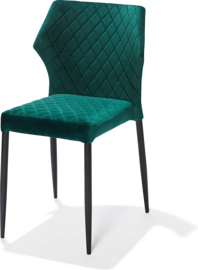 Essentials Louis stapelstoel groen set van 4 fluweel bekleed brandvertragend 49x57 5x81 5cm (LxBxH)