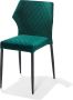Essentials Louis stapelstoel groen set van 4 fluweel bekleed brandvertragend 49x57 5x81 5cm (LxBxH) - Thumbnail 2