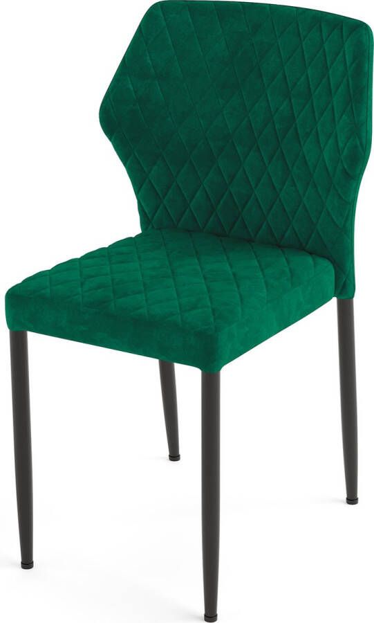 Essentials Louis stapelstoel groen set van 4 fluweel bekleed brandvertragend 49x57 5x81 5cm (LxBxH)