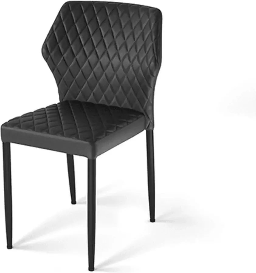 Essentials Louis stapelstoel zwart set van 4 kunstleder bekleed brandvertragend 49x57 5x81 5cm (LxBxH) - Foto 2