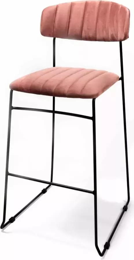 Essentials Mundo Stapelbare barkruk roze velvet gestoffeerd brandvertragend 46 5x49x105cm (LxBxH) 53105 - Foto 3