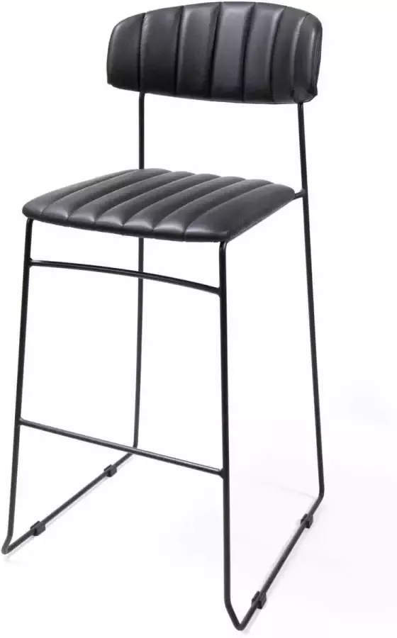 Huismerk Essentials Mundo barkruk zwart set van 4 kunstleder bekleed brandvertragend 46 5x49x105cm (LxBxH) - Foto 2