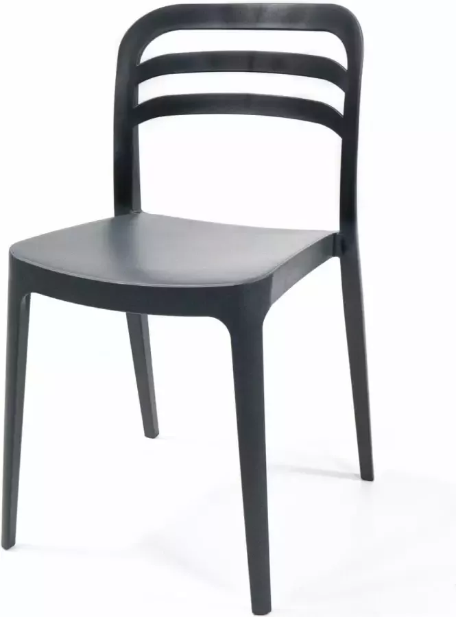 Huismerk Essentials Wave stoel antraciet set van 6 stapelstoel Plastic 5092 - Foto 2