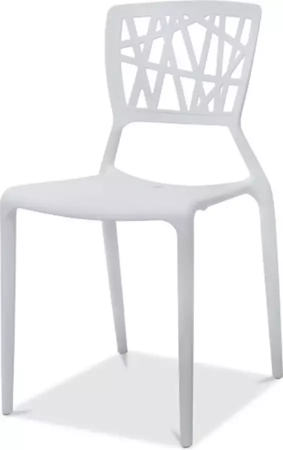 Essentials Webb stapelstoel wit set van 4 Polypropyleen 47x43x84cm (LxBxH)