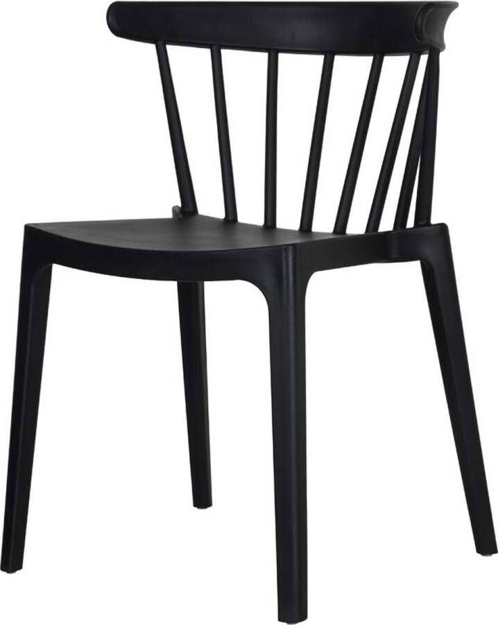 Essentials Windson stapelstoel zwart set van 4 Polypropyleen 54x53x75cm (LxBxH)