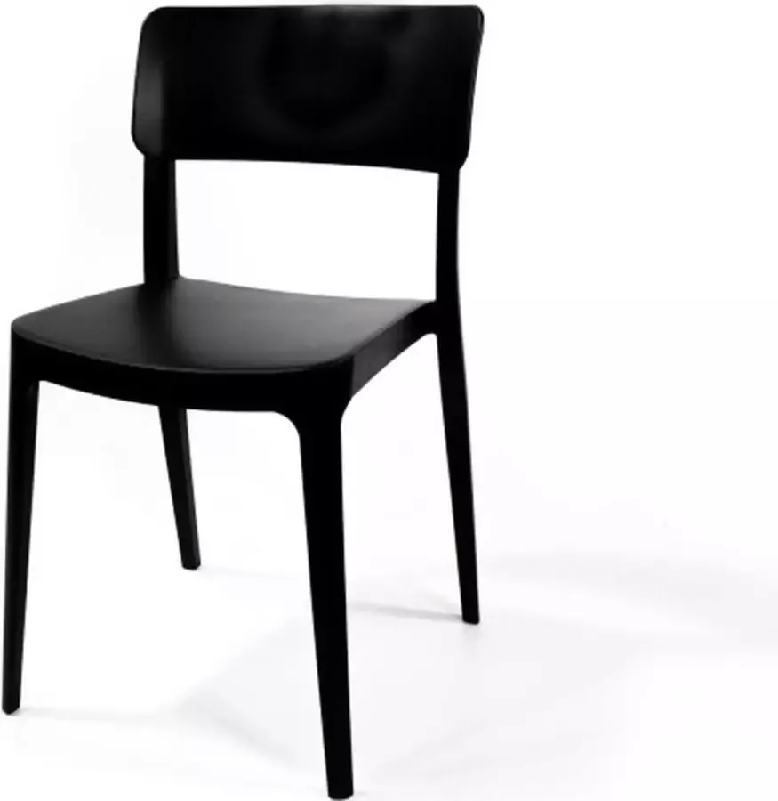 Essentials Wing stoel zwart set van 6 stapelstoel Plastic 5091
