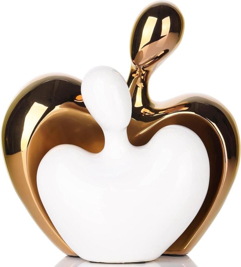 Esthetische kamer decor accent paar sculptuur TV-standaard funky tafel middenstuk abstracte kunst keramische standbeeld en sculptuur wit decor voor woonkamer boekenplank