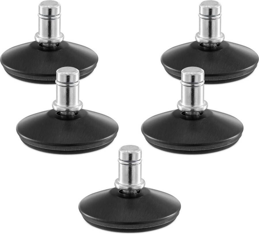 Set van 5 bureaustoel glijders 10 22 mm Ter vervanging van wieltjes 5 pootjes voor bureaustoel Zwart