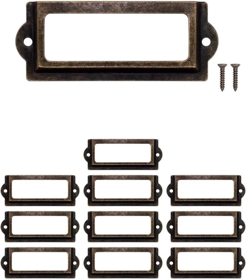 Etikettenvensters Antiek Brons Design 10 Stuks 83 x 33 mm