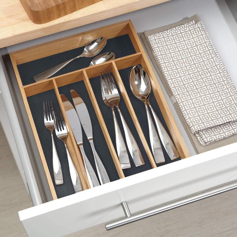 Eukenladematten niet-klevende EVA-materiaal koelkastbekledingen met waterdichte koelkasttafel placemats voor kast ladebekleding (grijs 30 cm x 300 cm) - Foto 2