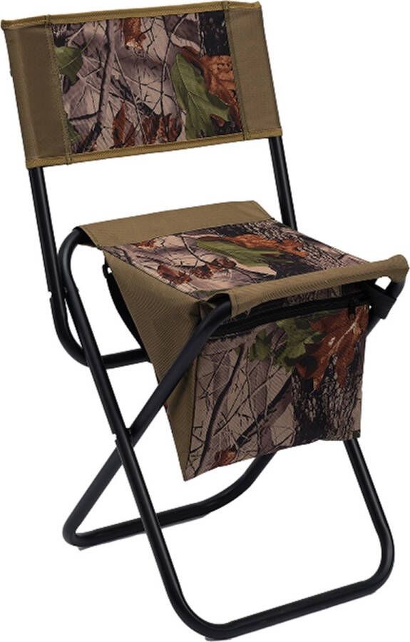 Eurocatch Opvouwbare stoel Viskrukje Visstoel Met Tas en Rugleuning Camouflage 41x33x75cm 19mm Frame