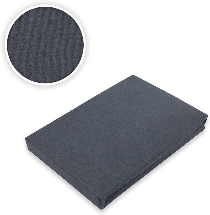 Exclusief Jersey hoeslaken elastisch 1 stuk antraciet katoen 100 x 200 cm