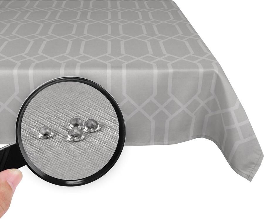 Tafelkleed met Tefloncoating Water- en vuilafstotend 1 stuk Grijs 130 x 160 cm