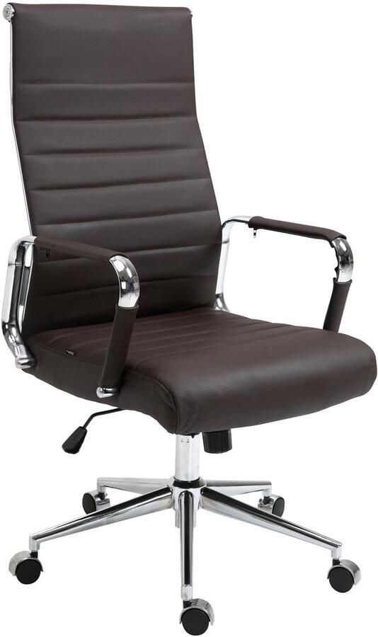 Exclusieve Bureaustoel Ergonomische Zitstoel Hoogwaardig Rundleer Schommelmechanisme