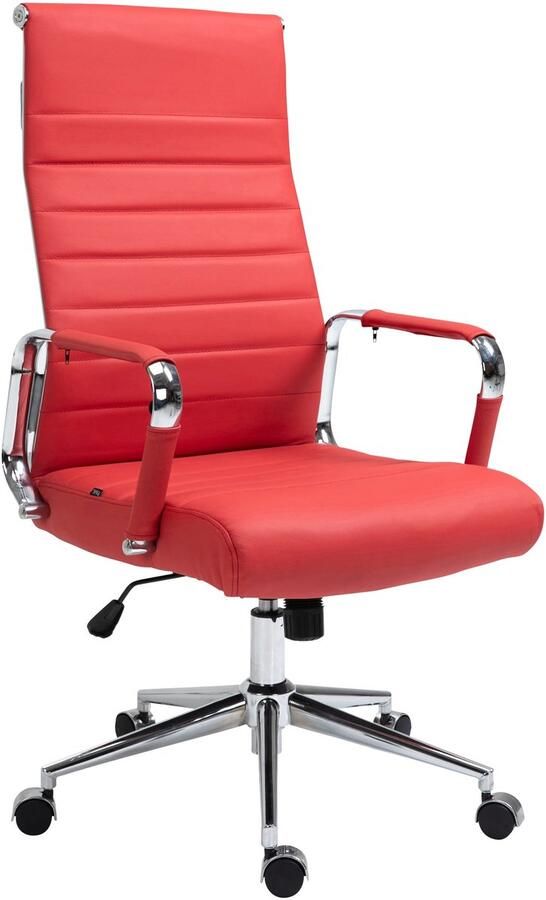 Exclusieve Bureaustoel Ergonomische Zitstoel Hoogwaardig Rundleer Schommelmechanisme