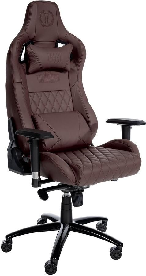 Exclusieve Lederen Bureaustoel Ergonomisch Schommelfunctie Metaal Frame