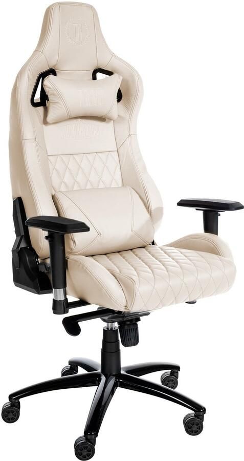 Exclusieve Lederen Bureaustoel Ergonomisch Schommelfunctie Metaal Frame