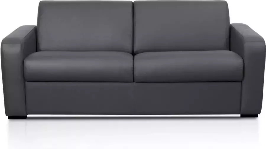 Vente-unique Express-driezitsbedbank van leer BEVIS Grijs L 198 cm x H 90 cm x D 96 cm - Foto 2