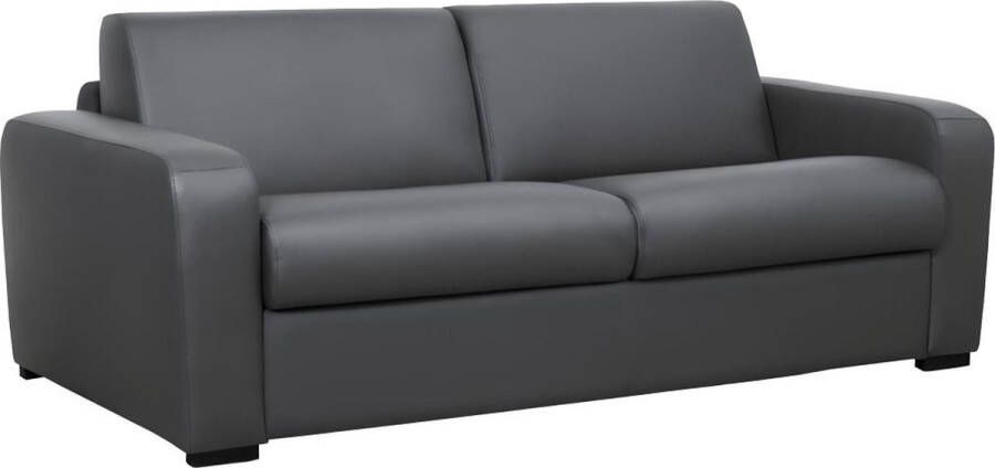 Vente-unique Express-driezitsbedbank van leer BEVIS Grijs L 198 cm x H 90 cm x D 96 cm - Foto 3