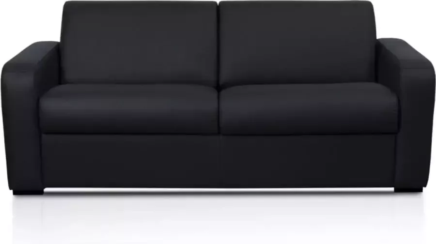 Vente-unique Express-driezitsbedbank van leer BEVIS Zwart L 198 cm x H 90 cm x D 208 cm - Foto 2