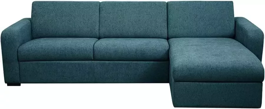 Express hoekslaapbank van stof Hoek rechts Blauw BEVIS L 278 cm x H 88 cm x D 170 cm