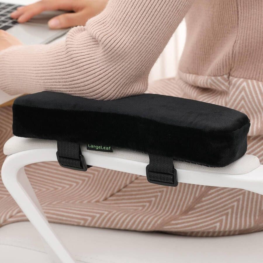 Extra dikke 4 cm stoelarmleuning bekleding elleboogkussen drukontlasting bureaustoel gamingstoel armleuning met armleuning van traagschuim 2-delige stoelset