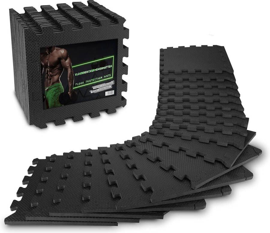 Vloerbeschermingsmat fitness Extra dikke vloermatten Antislip beschermingsmatten voor fitnessruimte AthleticPro [31x31cm 18 stuks] floor mat - Foto 2